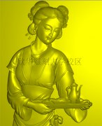 侍女浮雕设计--欣华浮雕学员作品