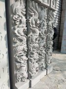 龙柱深浮雕--欣华学员雕刻作品