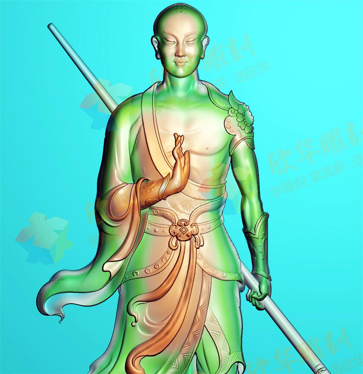 武僧浮雕设计